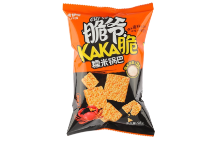 Lyfen Rice Crisp Crab Roe Flavor 来伊份锅巴kaka脆糯米锅巴蟹黄味 98gm（VIP会员价：RM6.80）
